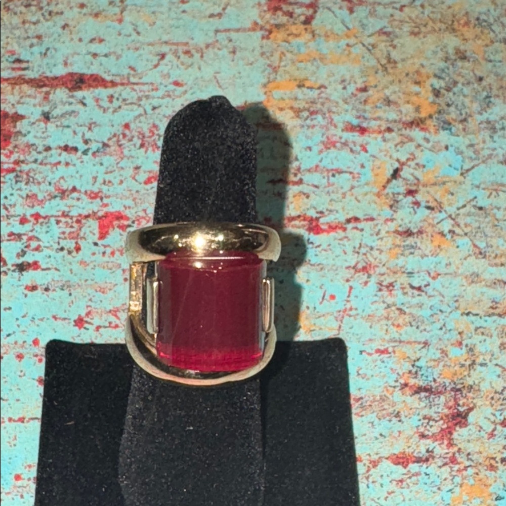 Gold Carnelian Statement Ring - image 3